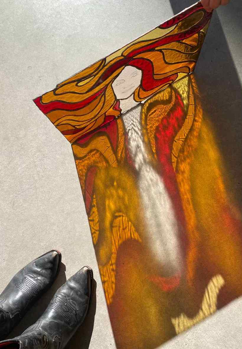 Medusa stained glass detail